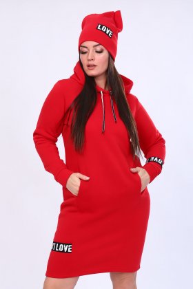 Платье трикотажное Чама (красное)