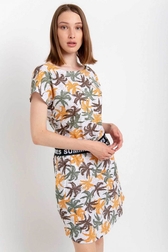 Платье трикотажное Камилла (пальмы) от Инсантрик RU