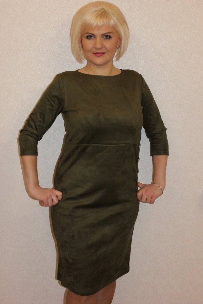 Платье трикотажное Хезер (серо-зеленое) от Инсантрик RU