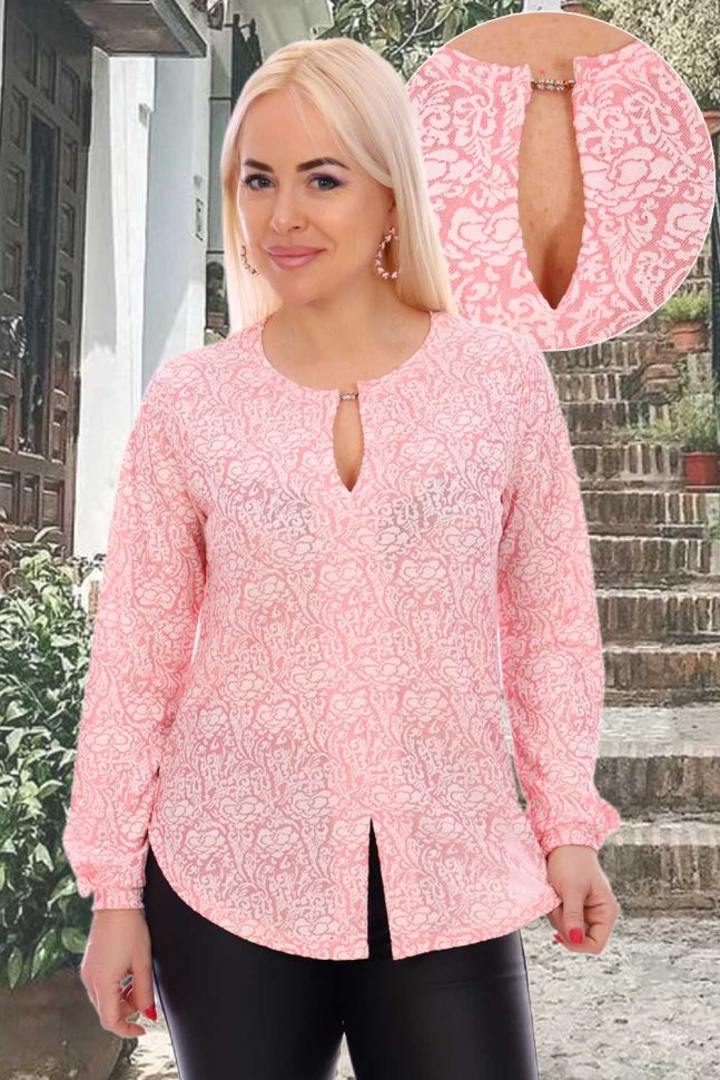 Блуза трикотажная Анита (розовая) от Инсантрик RU