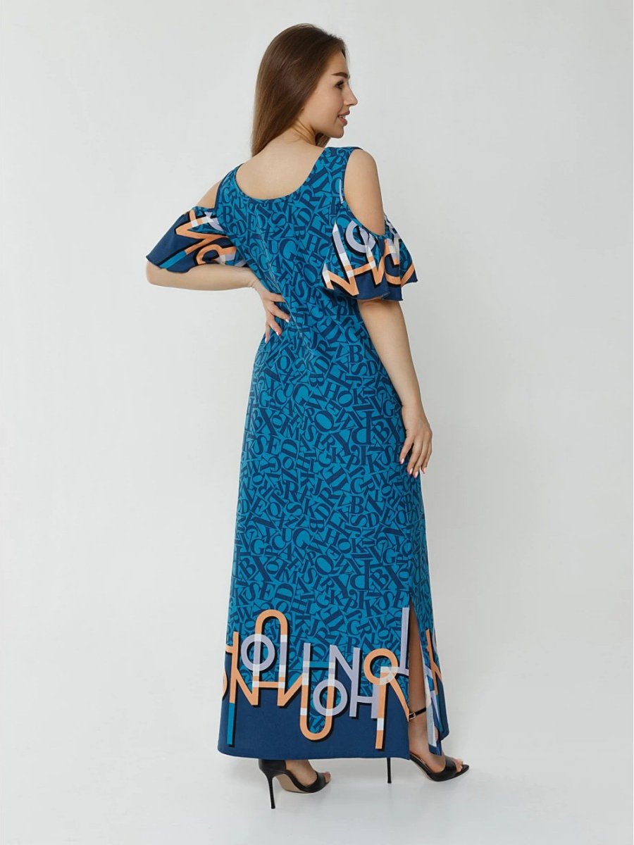 Платье трикотажное Лукиана (буквы на синем) рр